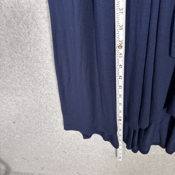 Soma Wrap Maxi Dress Medium Navy Soft Jersey Pockets Flowy Hi Lo Resort Cruise** - Picture 9 of 14